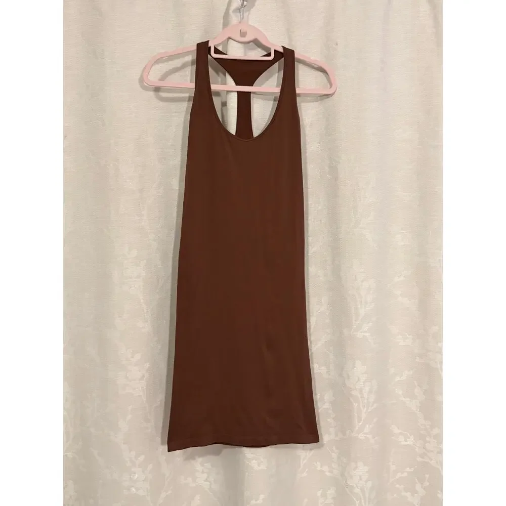 Free People Intimately Signature Seamless Racerback Bodycon Dress Chocolate M/L